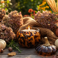 Candela profumata in vetro a forma di zucca