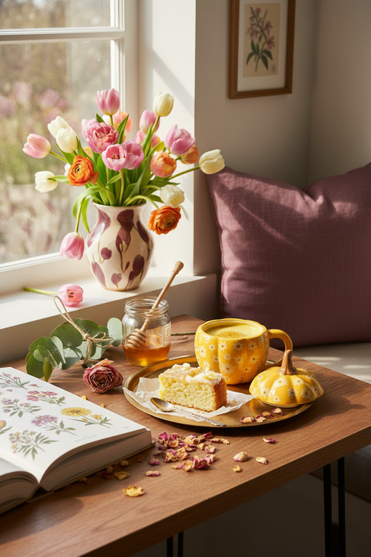 Tazza zucca in angolo lettura