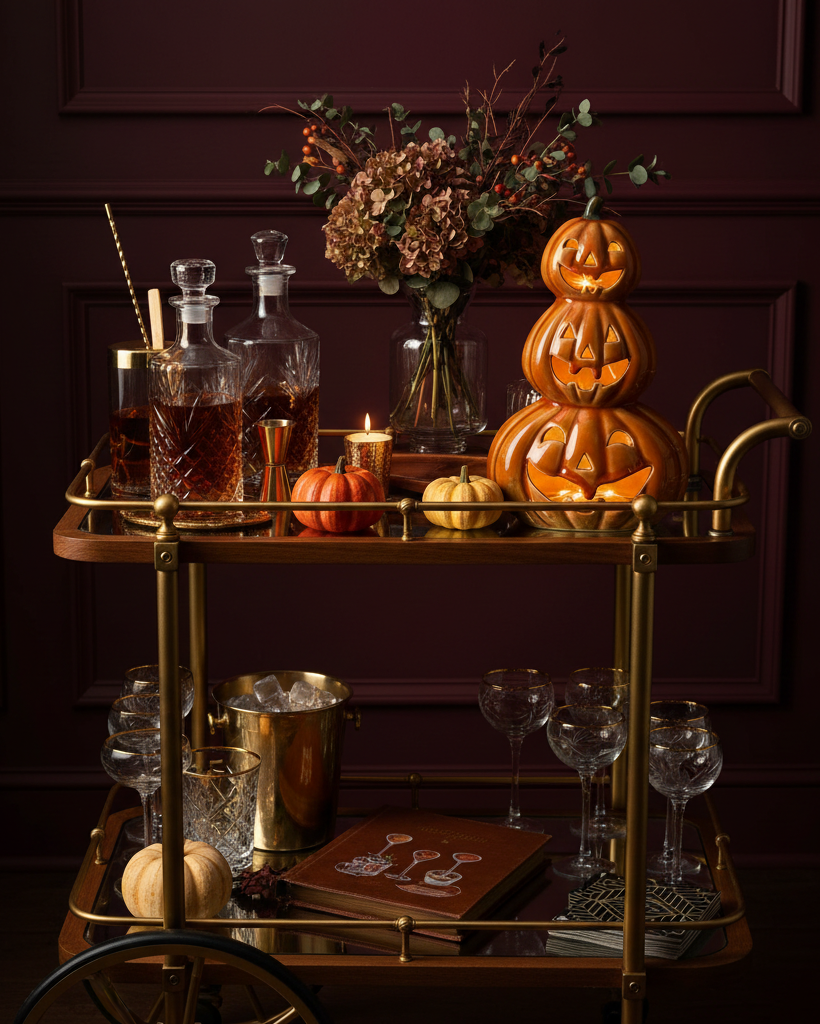 Lanterna LED – Pila di zucche in porcellana