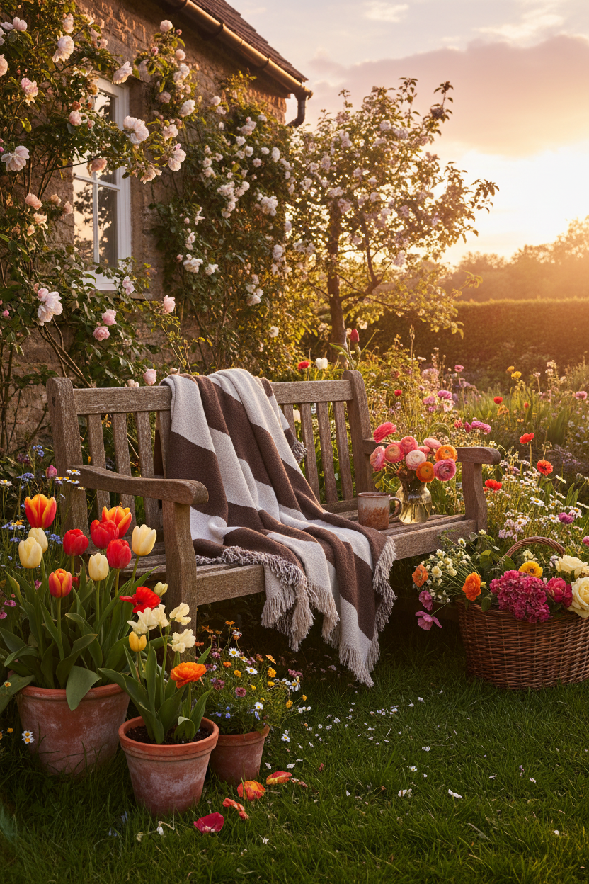 Tramonto primaverile in giardino