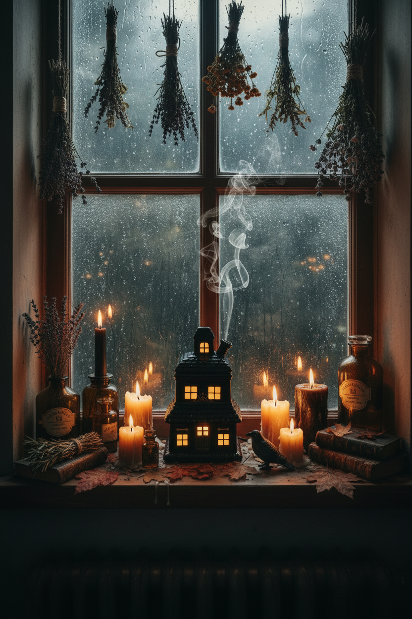 Witchy Windowsill Scene