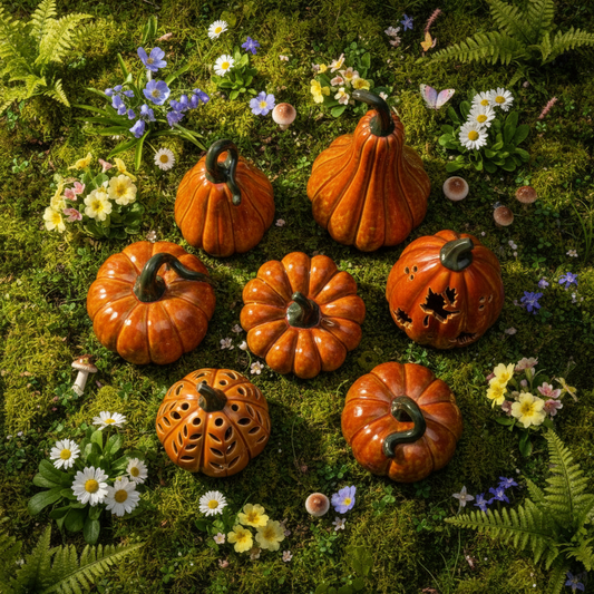 Zucche magic forest primavera flat lay